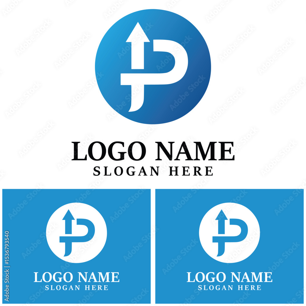 Obraz premium P Letter vector Logo Template Illustration Design Vector