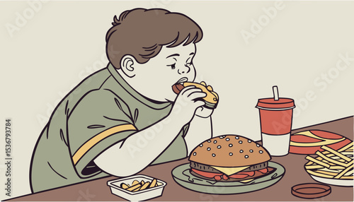 man eating hamburger