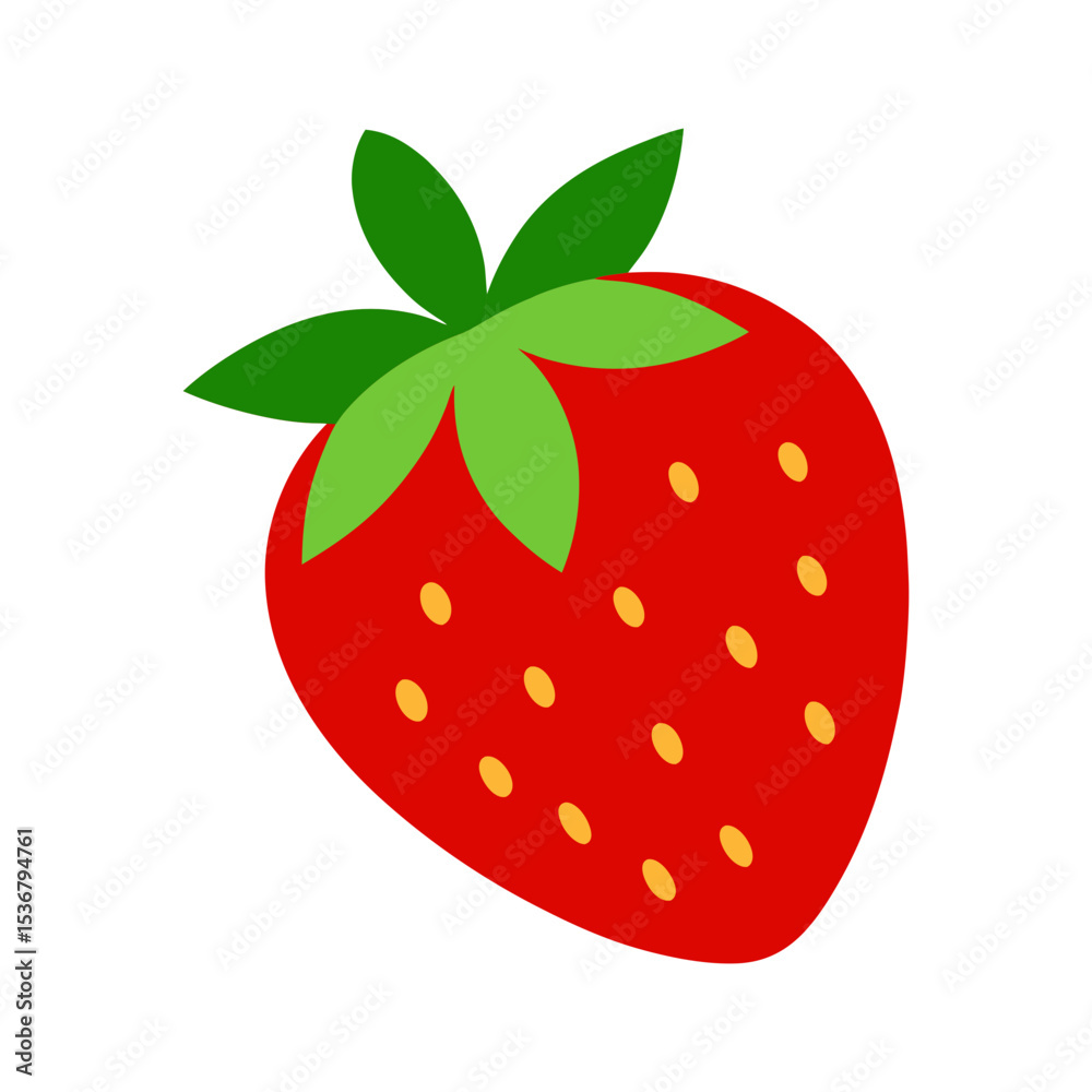 Obraz premium Strawberry vector illustration on white background