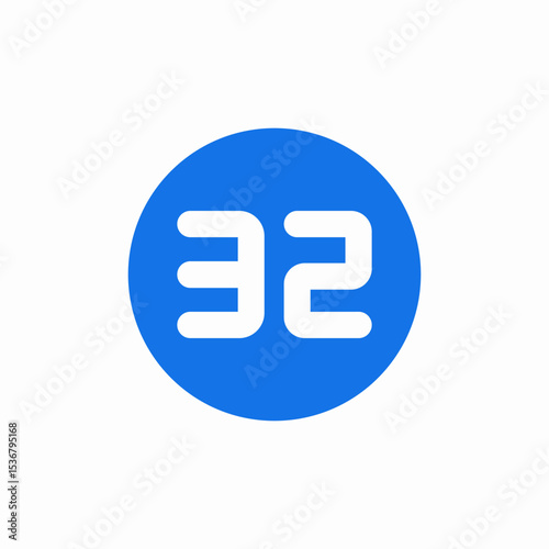 32 capacity icon sign vector