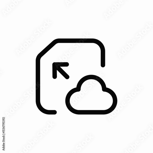 cloud document icon sign vector
