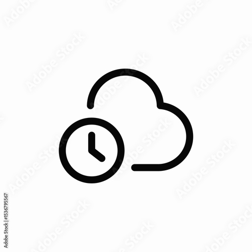 cloud pending icon sign vector