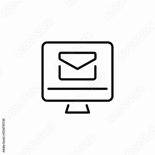 desktop email icon sign vector