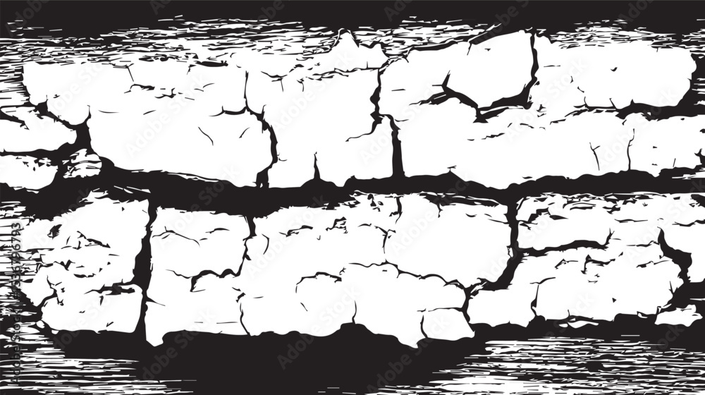 Naklejka premium Dramatic Black and White Crack Texture Grunge Background for Design Projects