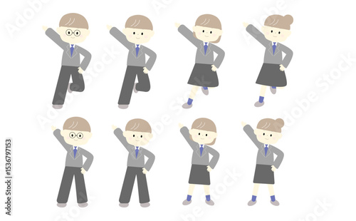 ポーズを決めるかわいい学生