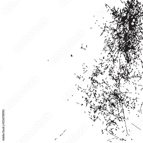 Abstract Black Ink Splashes Grunge Texture Background