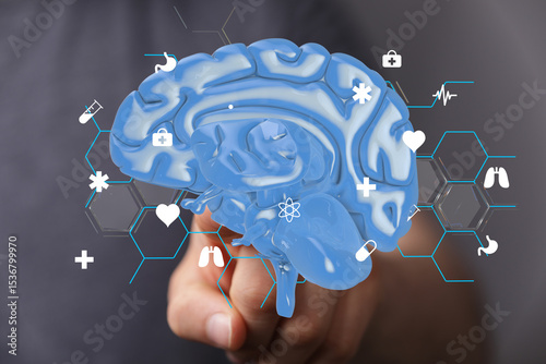 3D brain model with medical...