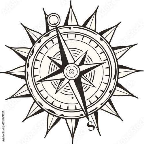 Elegant Compass Rose Design for Branding and Navigation