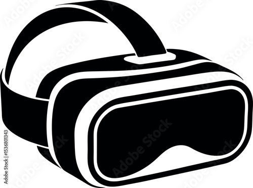 Modern Virtual Reality Headset vector silhouette