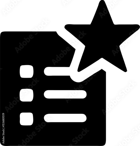 Silhouette of Starburst Over Checklist Icon – Minimal Flat Vector for Task Management, Productivity App, To-Do List UI, Goal Setting, Time Planning, Business Tools, UX Design Elements
