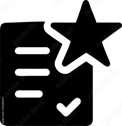 Silhouette of Starburst Over Checklist Icon – Minimal Flat Vector for Task Management, Productivity App, To-Do List UI, Goal Setting, Time Planning, Business Tools, UX Design Elements
