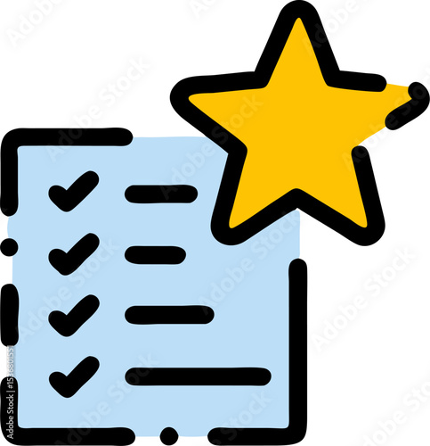 Silhouette of Starburst Over Checklist Icon – Minimal Flat Vector for Task Management, Productivity App, To-Do List UI, Goal Setting, Time Planning, Business Tools, UX Design Elements
