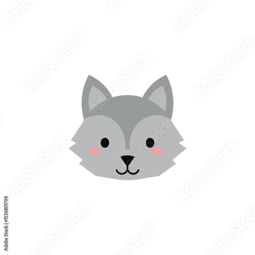 Wolf Face Flat Icon for Design