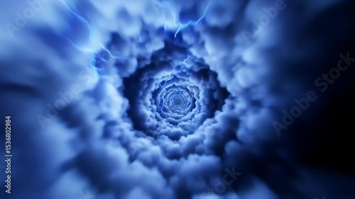 cloud vortex with lightning