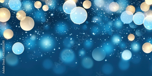 Abstract Blue And Gold Bokeh Lights Background