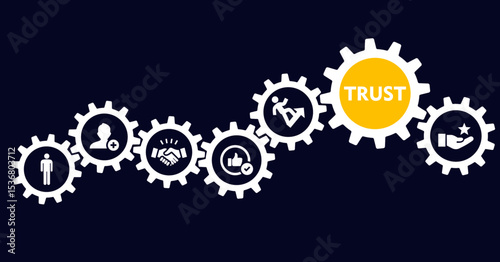trust banner web icon vector illustration concept