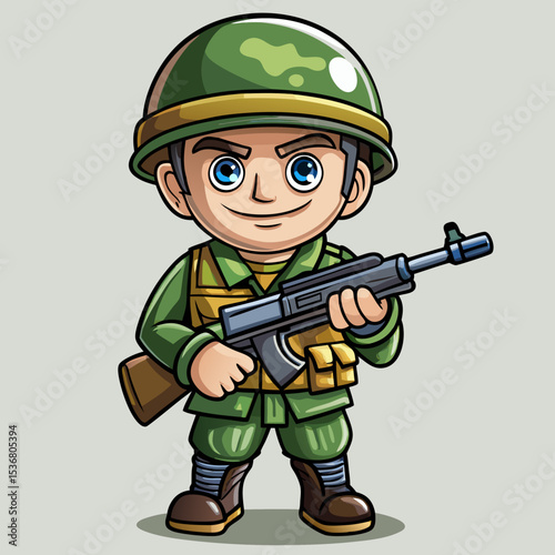 cartoon military soldier