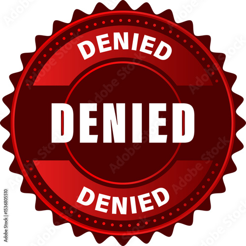Denied rubber stamp.  free shipping stamp