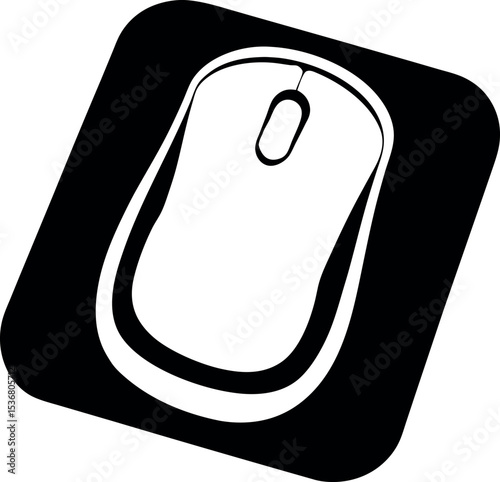Computer mouse illustration with a interior surrounding layer vector silhouette