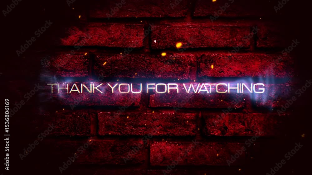 Thank you for watching glitch glow text effect cinematic title digital effect on black abstract background. 