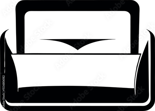 Simplified monochrome image of a printer conveying a sense of technology vector silhouette