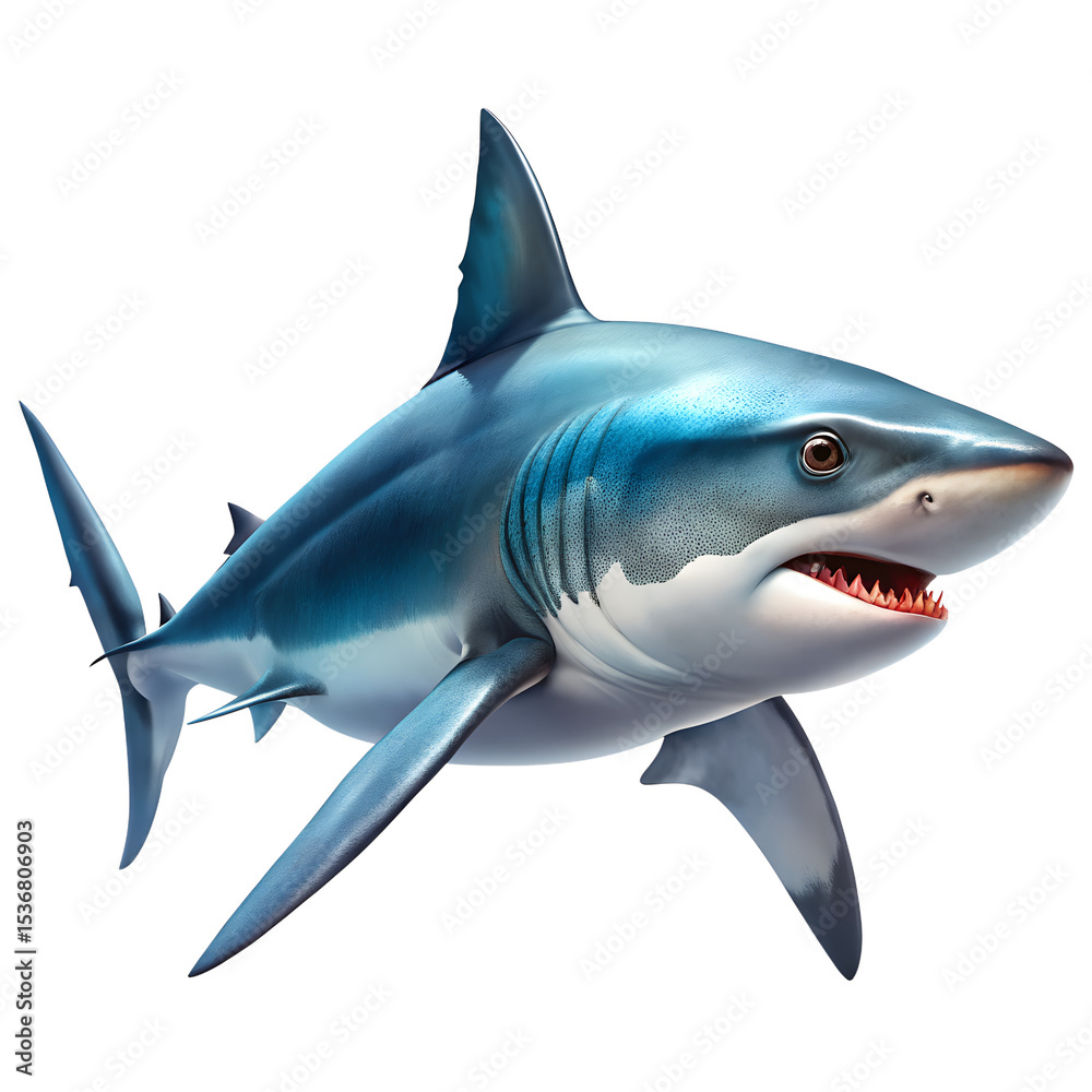 Obraz premium shark fish isolated on white background