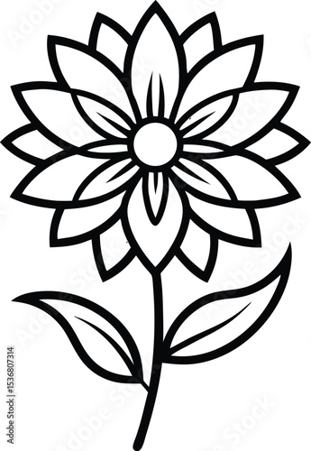aster flower silhouette vector illustration