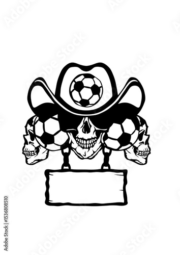 football tete de mort pancarte chaine ajouter texte
