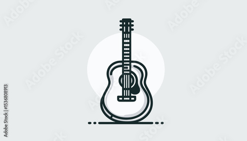 Simple Illustration of an Acoustic Guitar