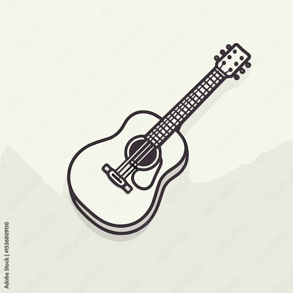 Fototapeta premium Simple Illustration of an Acoustic Guitar