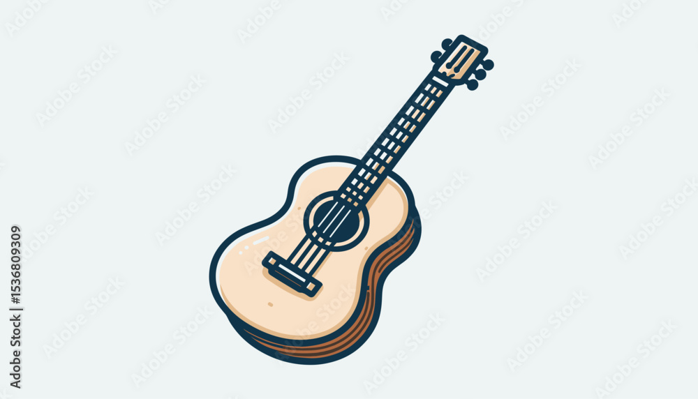 Fototapeta premium Simple Illustration of an Acoustic Guitar