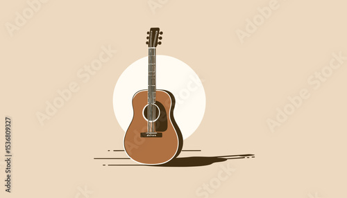 Simple Illustration of an Acoustic Guitar