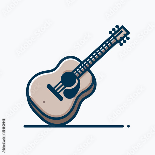 Simple Illustration of an Acoustic Guitar