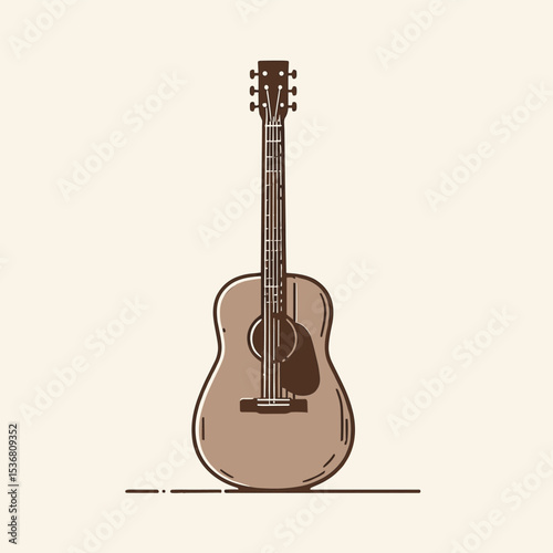 Simple Illustration of an Acoustic Guitar
