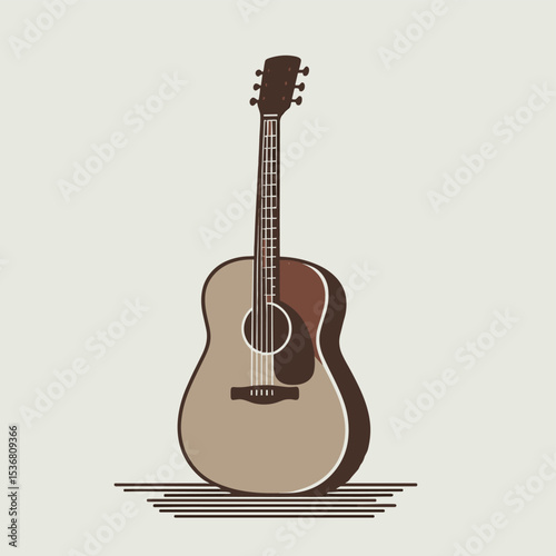 Simple Illustration of an Acoustic Guitar