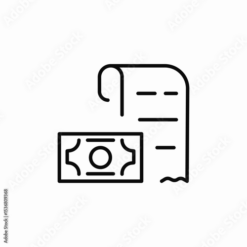 cash receipt icon sign vector