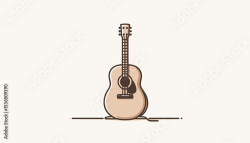 Simple Illustration of an Acoustic Guitar