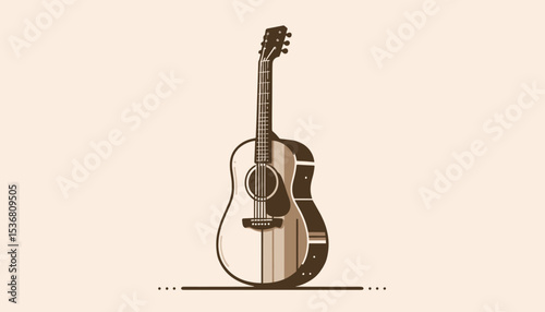 Simple Illustration of an Acoustic Guitar