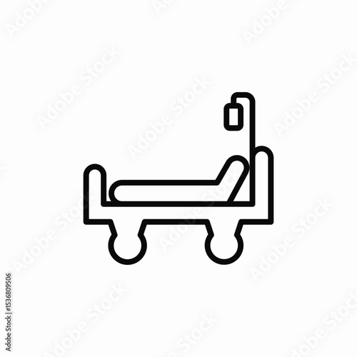 clinic bed icon sign vector