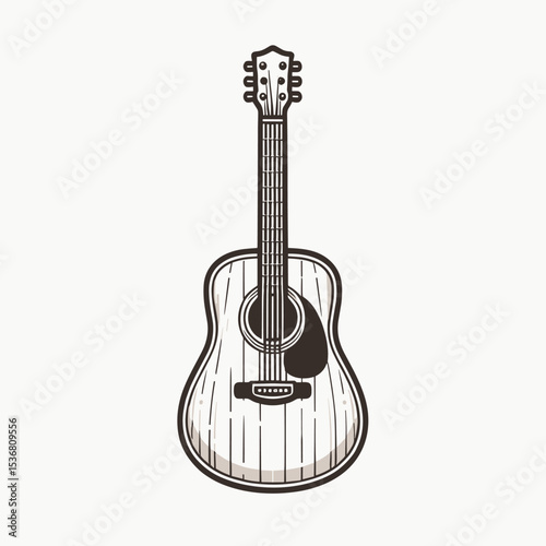 Simple Illustration of an Acoustic Guitar