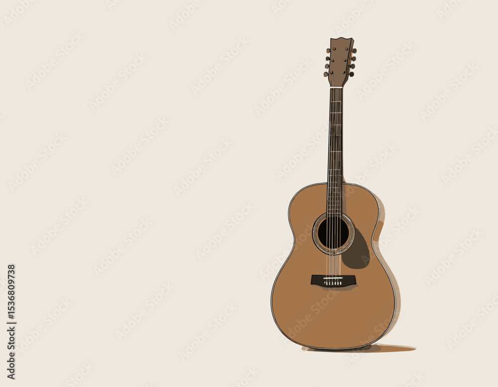Naklejka premium Simple Illustration of an Acoustic Guitar