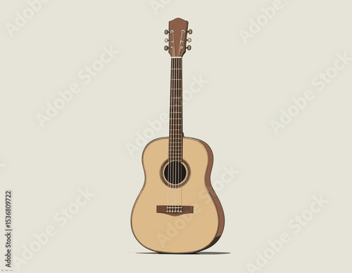 Simple Illustration of an Acoustic Guitar