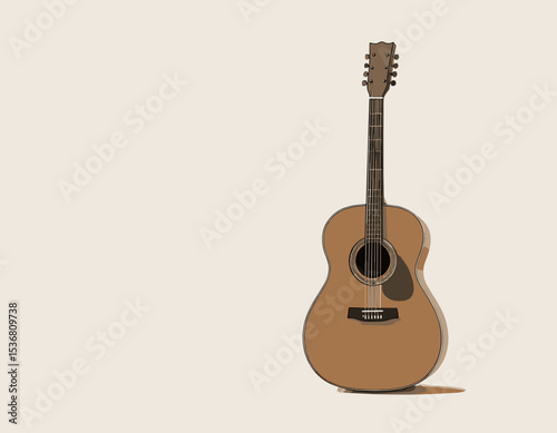 Simple Illustration of an Acoustic Guitar