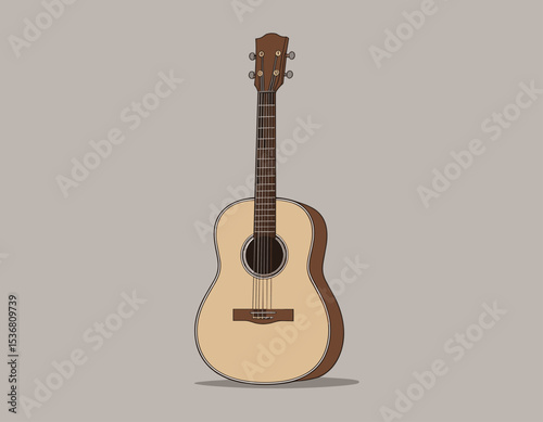 Simple Illustration of an Acoustic Guitar