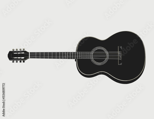 Simple Illustration of an Acoustic Guitar