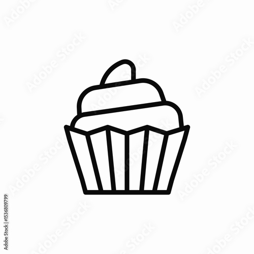 cupcake snacks icon sign vector