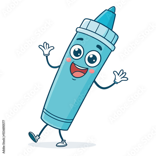 cute bottle cartoon character. mineral water mascot.