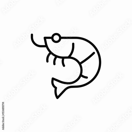 shrimp seafood icon sign vector