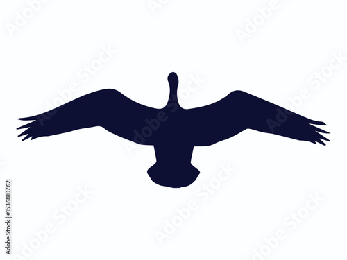 single flying goose vector illustration, silhouette of flying goose vector art