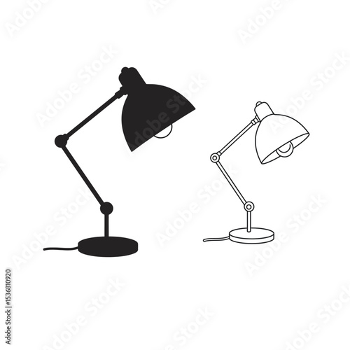 Table lamps, bedside and desktop electric light. Vector realistic set of 3d desk lamps with bulb, shade and round stand for office, bedroom or living room interior isolated on white background